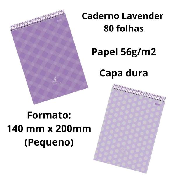 Imagem de Caderno espiral 80 folhas lavender espiral superior cd