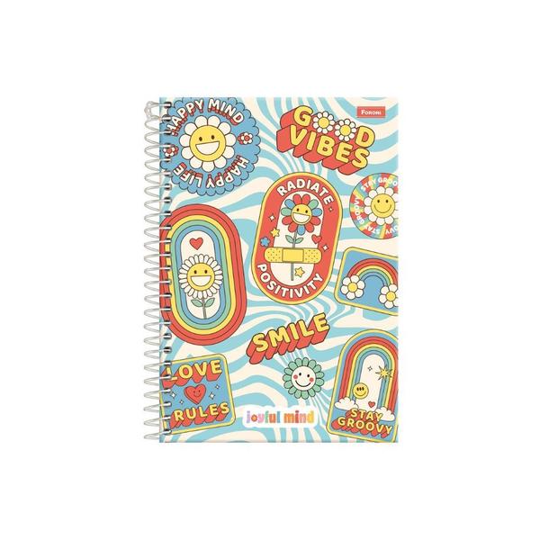 Imagem de Caderno Espiral A5 Foroni Joyful Mind 80F Good Vibes