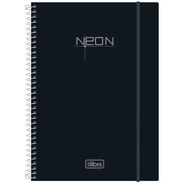 Imagem de Caderno Espiral Capa Dura  10 Matérias 200 Folhas Neon Preto