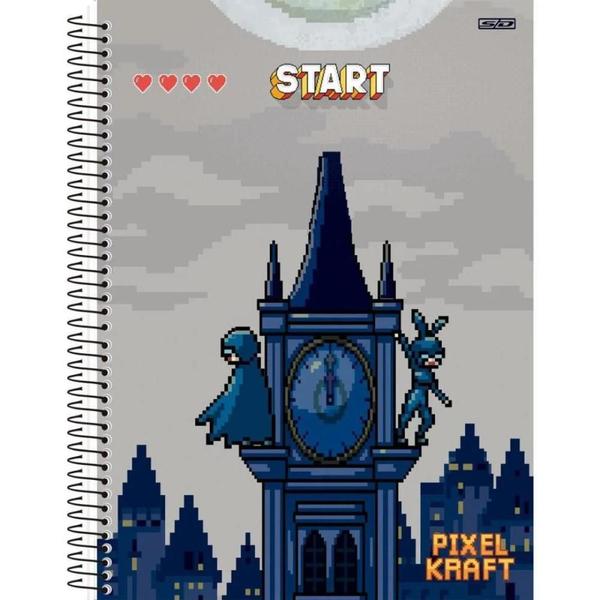 Imagem de Caderno Espiral Capa Dura Pixel 80 Folhas São Domingos