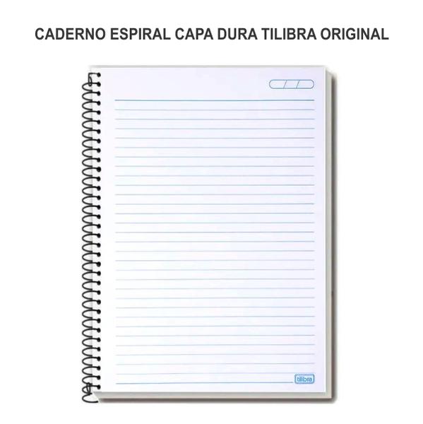 Imagem de Caderno Espiral Capa Dura Preto Tilibra 160 Folhas 10 Matérias Escolar Colegial 20cmx27,5cm