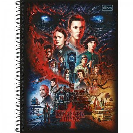 Imagem de Caderno Espiral Capa Dura Universitário 10 Matérias Stranger Things 160 Folhas- Sortido