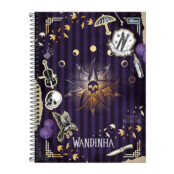 Imagem de Caderno Espiral Capa Dura Universitário 10 Matérias Wandinha 160 Folhas Tilibra