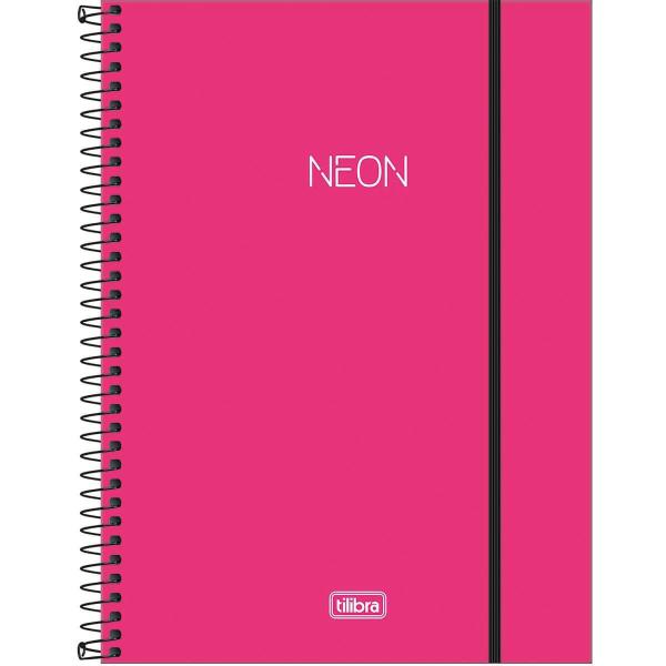 Imagem de Caderno Espiral Capa Plástica 1 Matéria Neon Lilás Tilibra