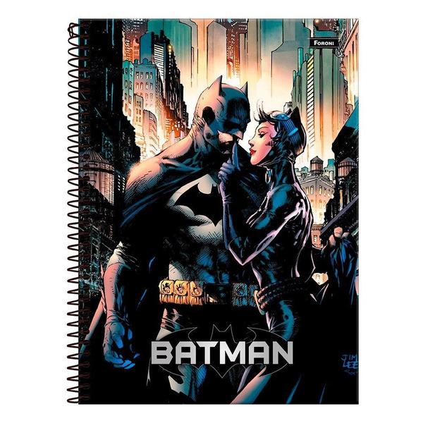 Imagem de Caderno Espiral Foroni Universitário Capa Dura Batman 10 Matérias 160 Folhas - Embalagem com 4 Unidades