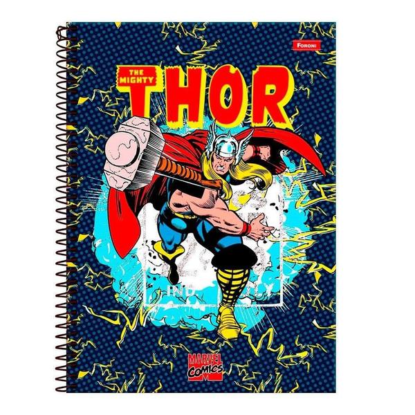 Imagem de Caderno Espiral Foroni Universitário Capa Dura Marvel 15 Matérias 240 Folhas - Embalagem com 2 Unidades