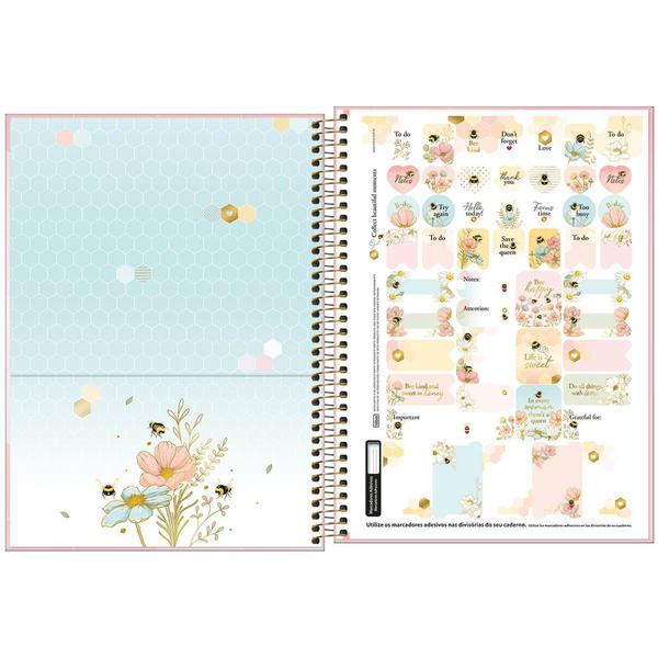 Imagem de Caderno Espiral Honey Bee - Azul - 80 Folhas - Tilibra