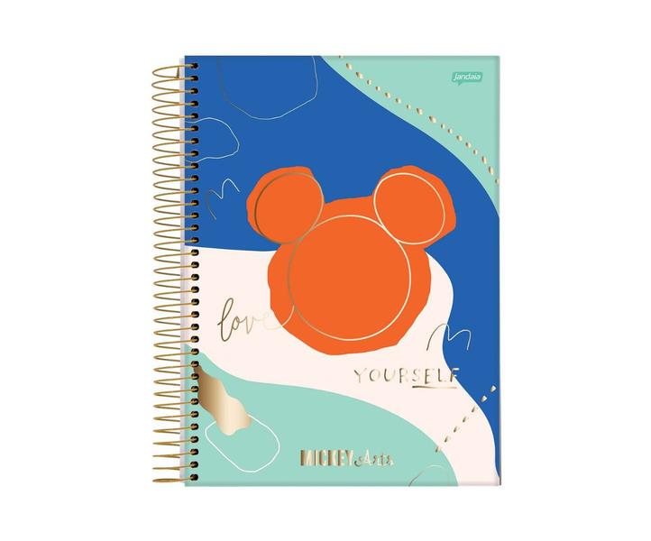 Imagem de Caderno Espiral Mickey Arts Azul Verde 1 Matéria 80 Folhas