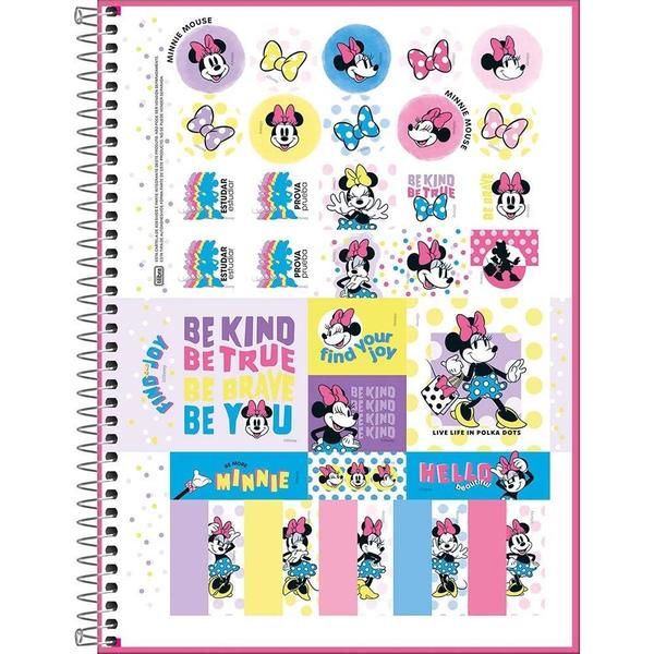 Imagem de Caderno Espiral Tilibra Universitário Capa Dura Minnie Fit 01m 80 Folhas - Embalagem com 4 Unidades (SORTIDO)