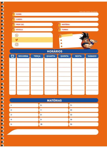 Imagem de Caderno Espiral Universitário 10 Matérias Dragon Ball CD 160 Folhas Animativa