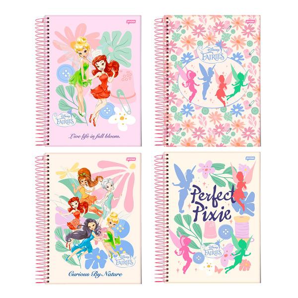 Imagem de Caderno Espiral Universitário 1M 80 Folhas Fadas Disney