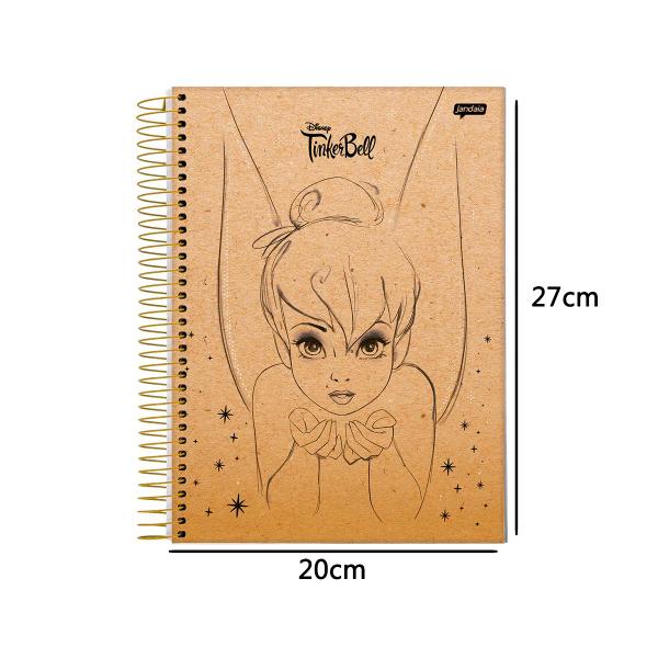 Imagem de Caderno Espiral Universitário 1M 80 Folhas Tinker Bell Kraft