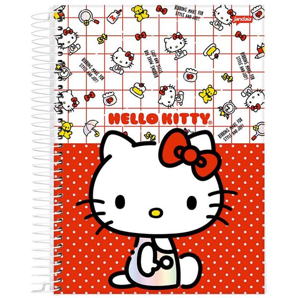 Imagem de Caderno espiral universitário Hello Kitty Jandaia 80 folhas