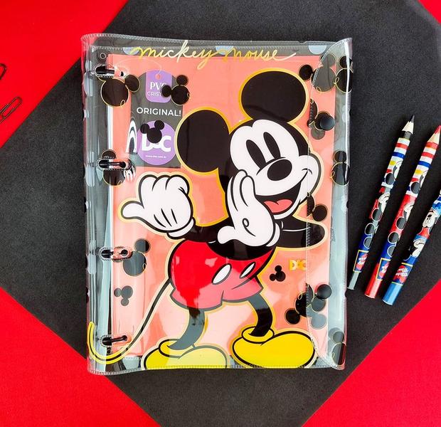 Imagem de Caderno Fichário Argolado Mickey + 10 Divisória + 192 Folhas