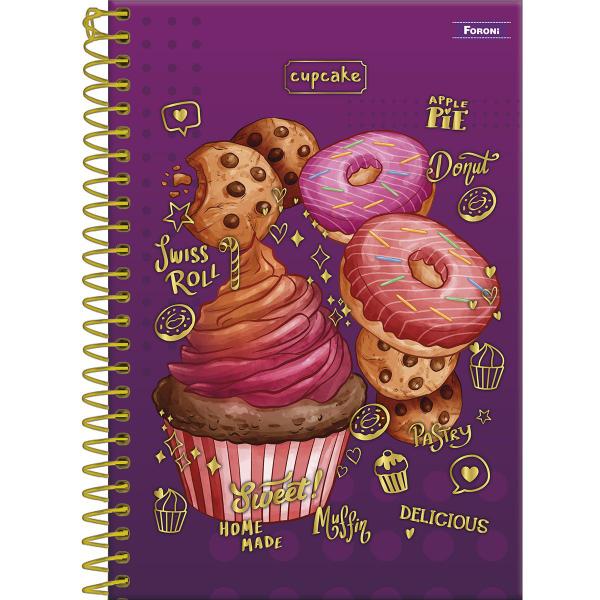 Imagem de Caderno Foroni universitário cupcake espiral 80 folhas