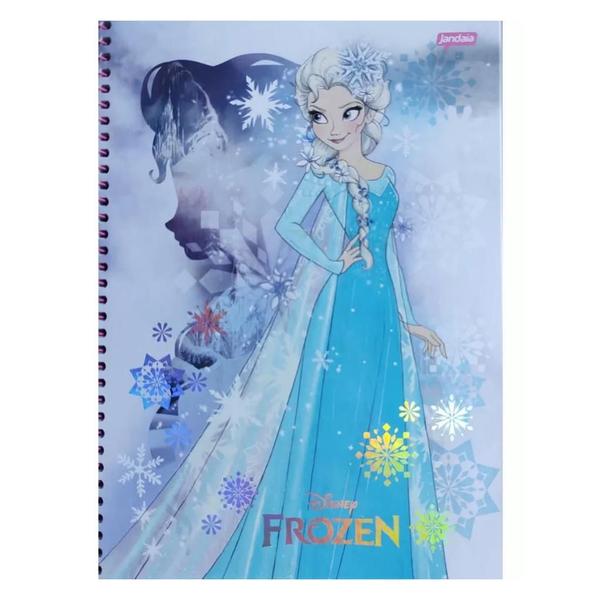 Imagem de Caderno Frozen 200 Folhas Com Arame Capa Dura Com Pauta