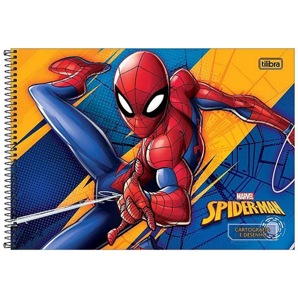 Imagem de caderno homem aranha cartografia e desenho espiral 80fls - tilibra