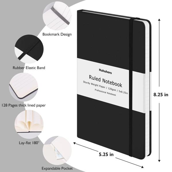 Caderno Huhuhero Lined Journal 5,25 x 8,25" com capa dura Imagem de Caderno Huhuhero Lined Journal 5,25 x 8,25" com capa dura