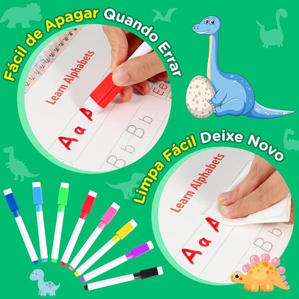 Imagem de Caderno Infantil Educativo 16 temas Montessori Sensorial Atividades de Aprendizado em Inglês Para Crianças Livro Cards