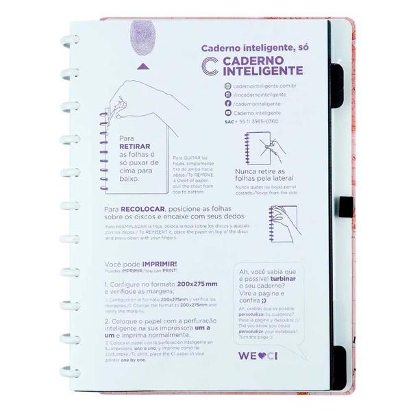 Imagem de Caderno Inteligente By Gocase Mapa Mundi Rosa 80Fls - Grande