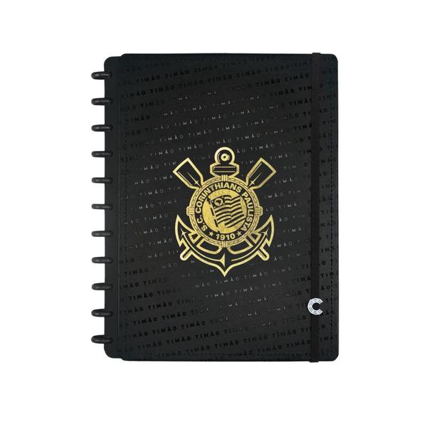 Imagem de Caderno Inteligente Corinthians Fiel Preto Grande + Refil