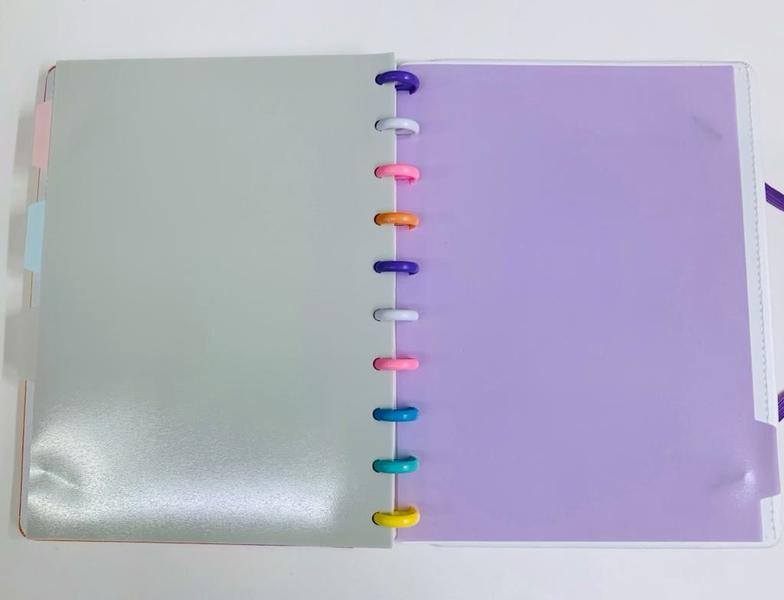 Imagem de Caderno Inteligente Grande Degrade Com Brilhos Pode Adicionar E Remover Páginas 87 Folhas 42 Adesivos 4 Divisórias Tamanho 26cmx20cm Multiuso 9816