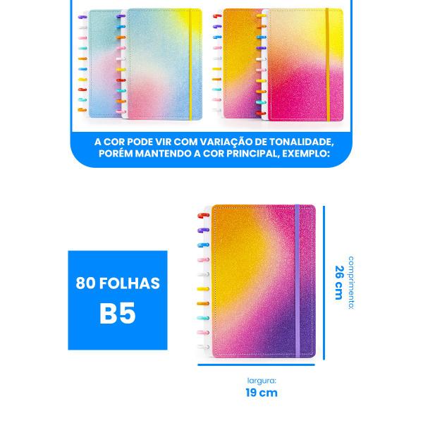 Imagem de Caderno Inteligente Grande Glitter Top Com Elástico Capa Dura