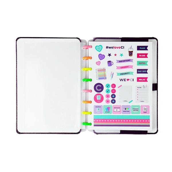 Imagem de Caderno inteligente lets glitter neon black - a5