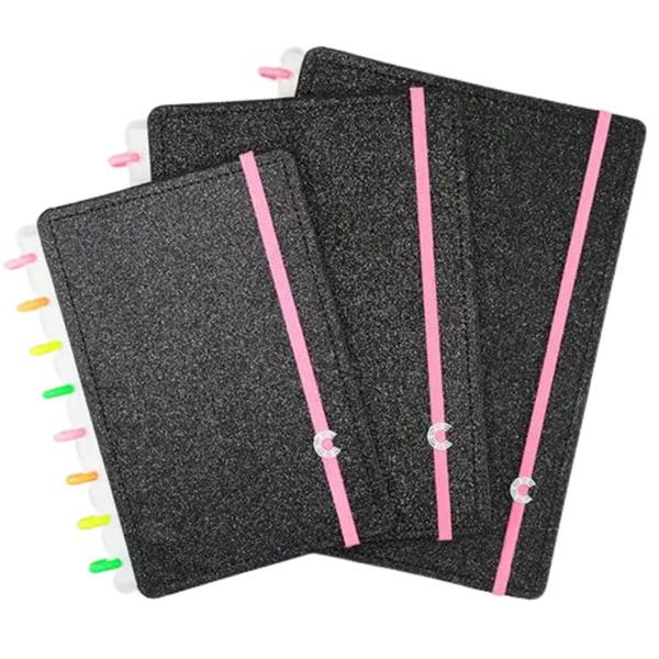 Imagem de Caderno inteligente lets glitter neon black - a5