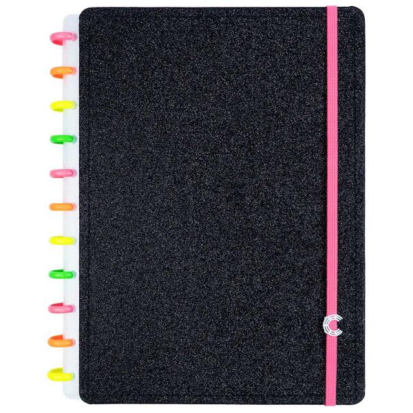 Imagem de Caderno inteligente médio Glitter Neon Black 80 folhas