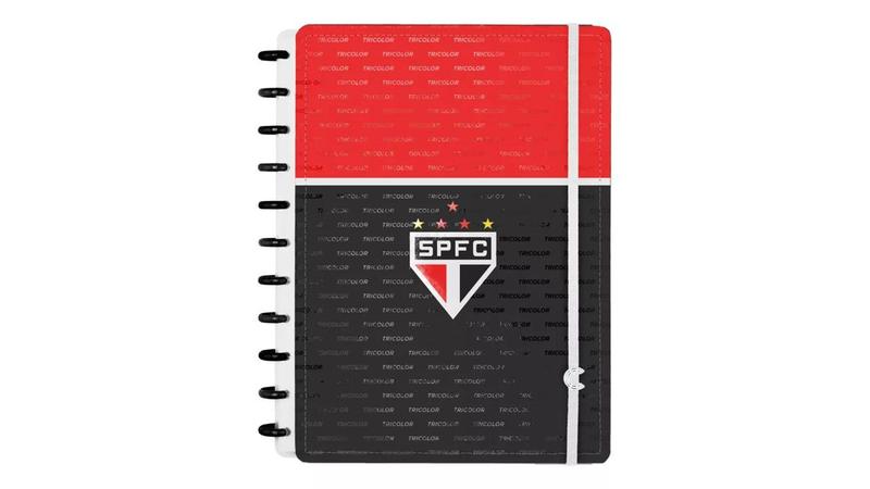 Imagem de Caderno Inteligente São Paulo Tricolor Preto Grande + Refil