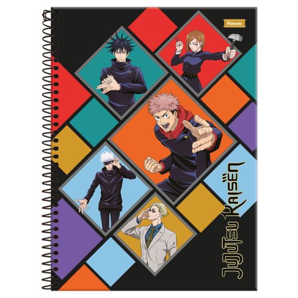 Imagem de Caderno Jujutsu Kaisen Anime Espiral 1 Matéria 80F Escolar