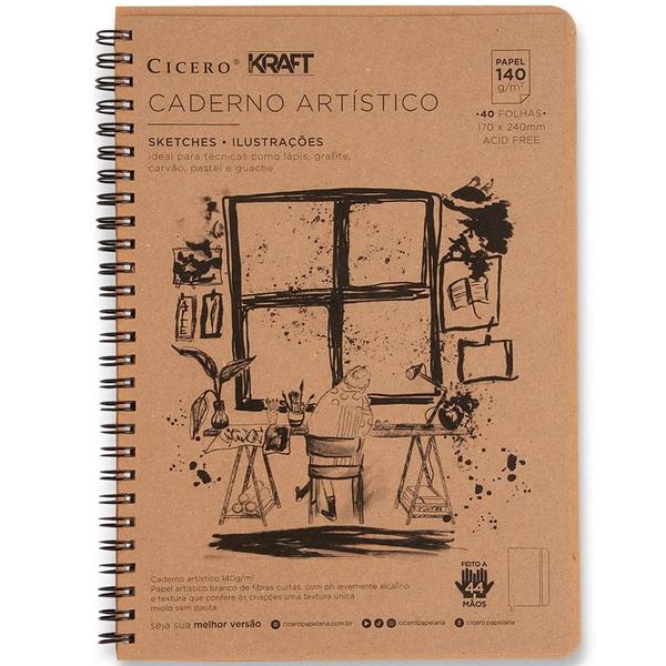 Imagem de Caderno Kraft Artístico 17x24cm 140g Kraft Cicero