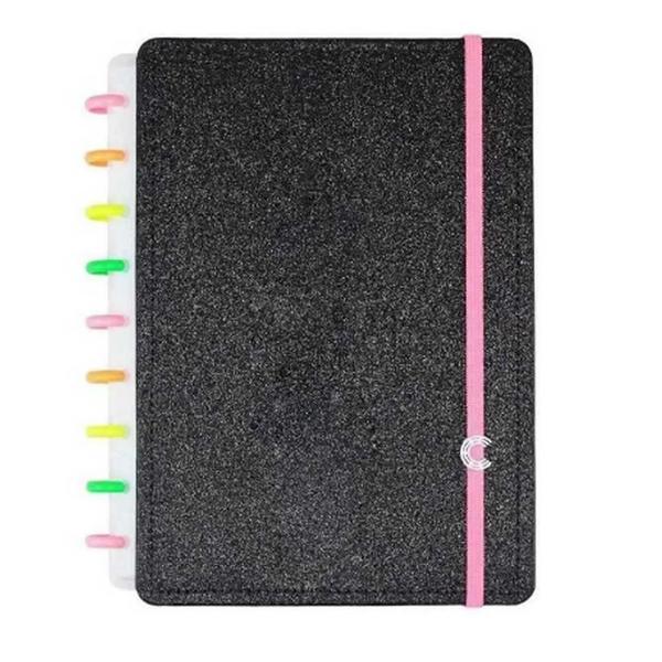 Imagem de Caderno lets glitter neon black   medio  cimd3133