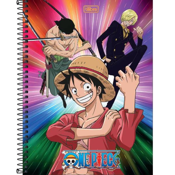 Imagem de Caderno Luffy One Piece 80 Folhas Escolar Espiral Capa Dura