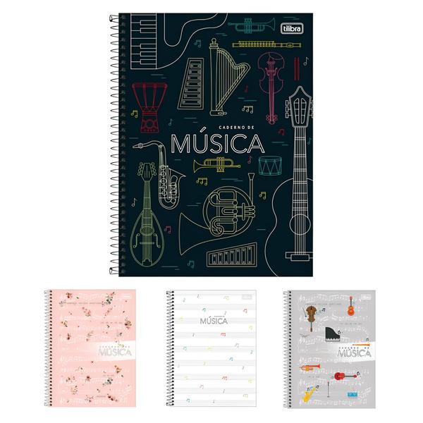 Imagem de Caderno Musica Universitário Espiral 80 Folhas Tilibra