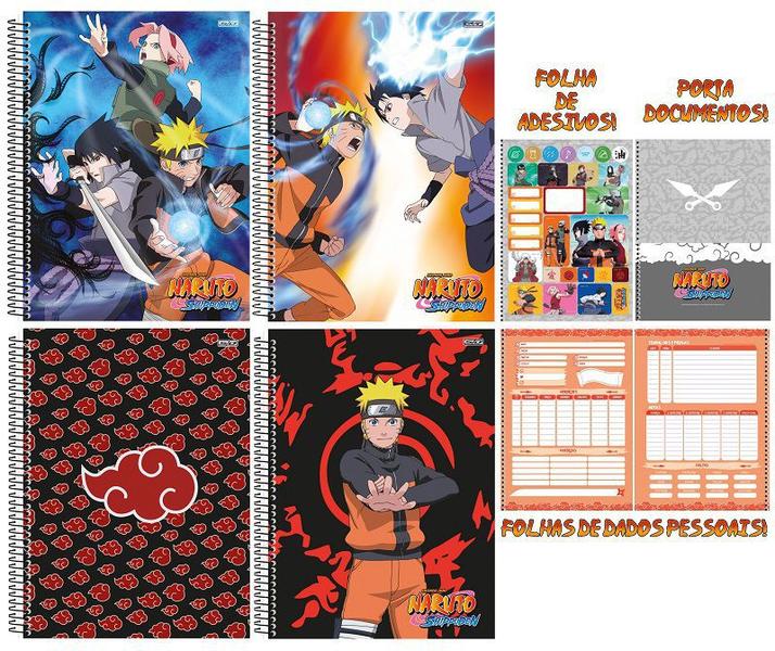 Imagem de Caderno Naruto Shippuden Espiral 160 Folhas 10 Matérias - São Domingos