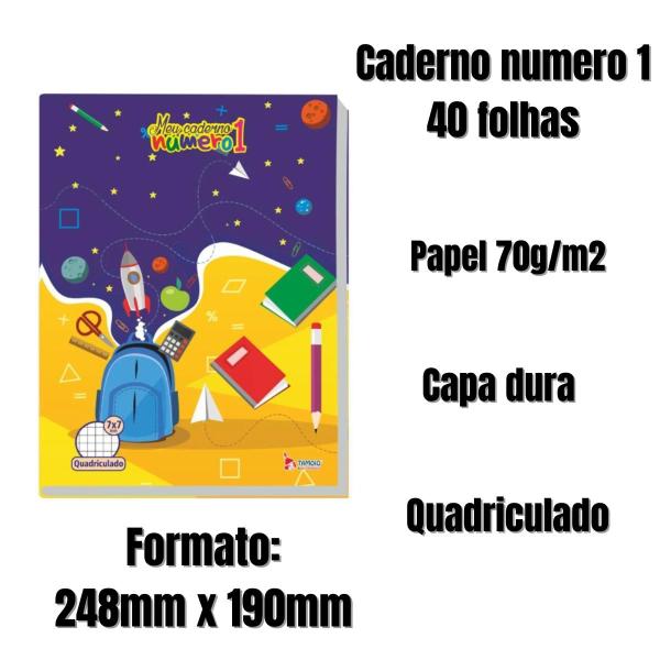 Imagem de Caderno numero 1 quadriculado 7x7mm 40 folhas 70g tamoio