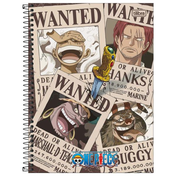 Imagem de Caderno One Piece Capa Dura Espiral 80F 1 Matéria Escolar