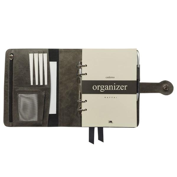 Caderno Organizer Couro 127-R Raffai Couros Imagem de Caderno Organizer Couro 127-R Raffai Couros