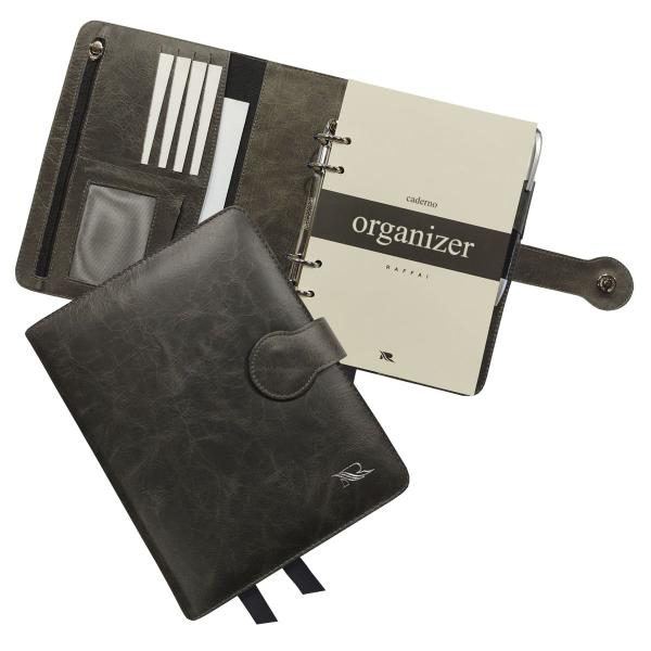 Caderno Organizer Couro 127-R Raffai Couros Imagem de Caderno Organizer Couro 127-R Raffai Couros