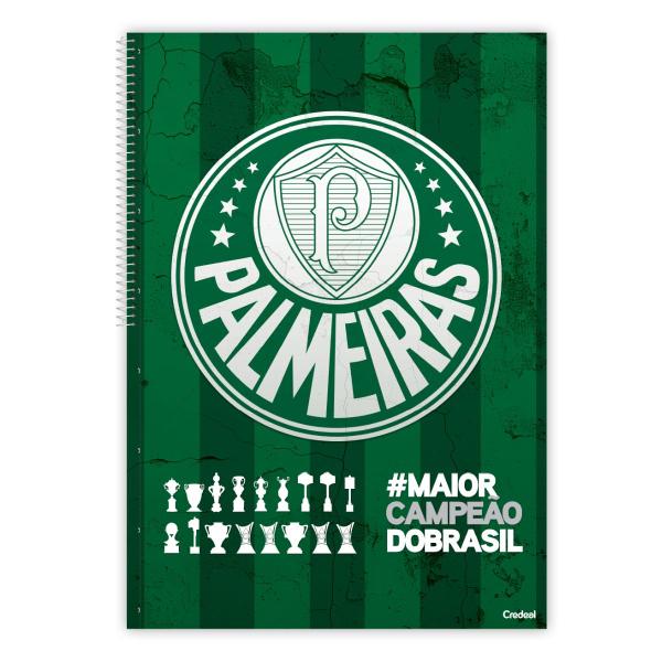 Imagem de Caderno Palmeiras Espiral Capa Dura 1 Matéria 80F Escolar