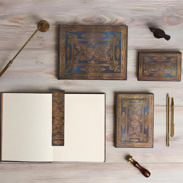 Imagem de Caderno Paperblanks Blue Luxe Midi Pautado 144 Paginas