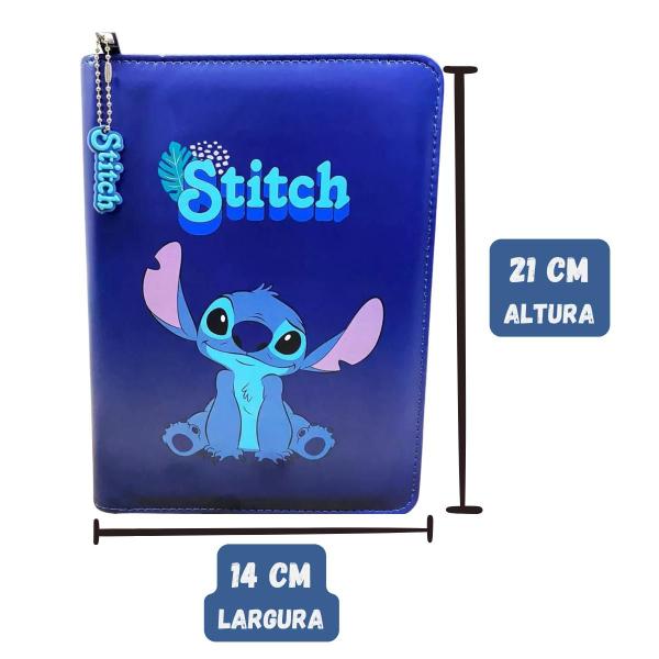 Imagem de Caderno Pasta Stitch Marcadores Adesivos Bloco Notas Fichário Original Licenciado