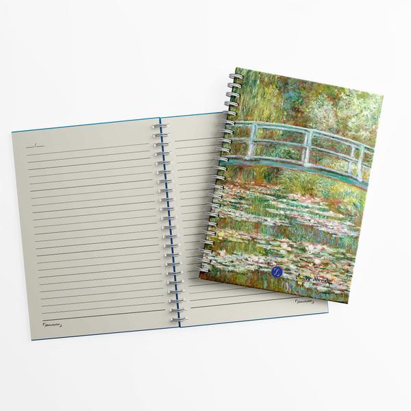 Imagem de Caderno Pautado A5 - Fábrica de Pôster - Capa Dura 160 Páginas 20x14cm - Wire-o - Pontes de Monet