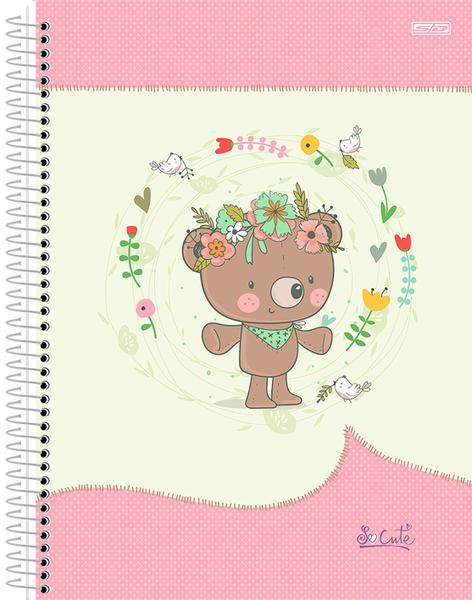 Imagem de Caderno (Pequeno) 1/4 Espiral So Cute 80 Folhas Capa Dura 14x20cm Animativa