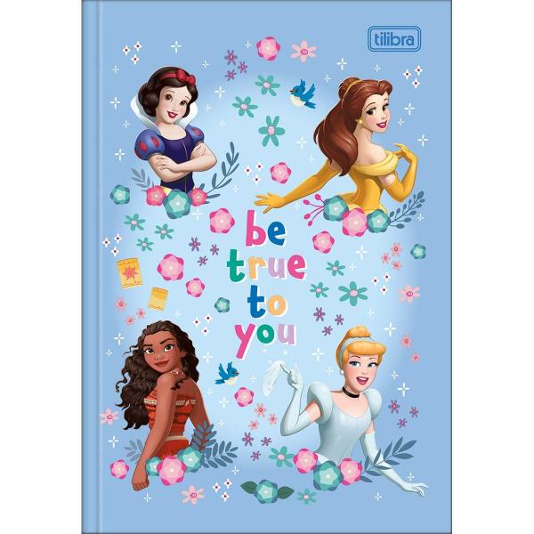 Imagem de Caderno Pequeno Brochura 1/4 Princesas 48 Folhas Capa Dura Costurado Tilibra