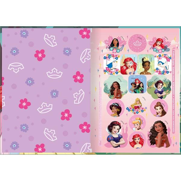 Imagem de Caderno Pequeno Brochura 1/4 Princesas 48 Folhas Capa Dura Costurado Tilibra