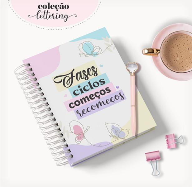 Imagem de Caderno Personalizado LETTERING 60 Folhas 15,5x21,5 Cm