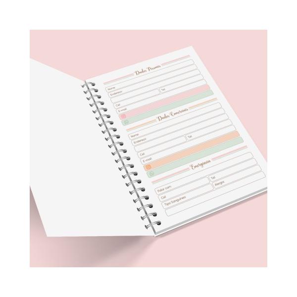 Imagem de Caderno Planner Diario A5 Sonhos e Fé Candy Permanente Personalizado Wire-o Papelaria Fofa Planejamento Anotações